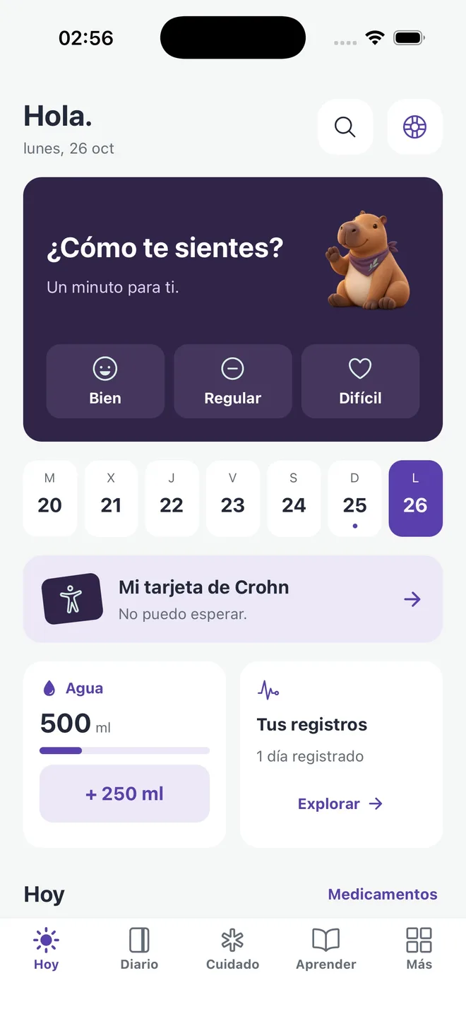 Pantalla Hoy de Doença de Crohn en español