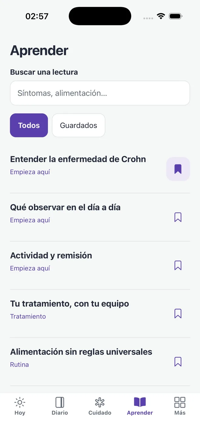 Biblioteca Aprender de la app en español